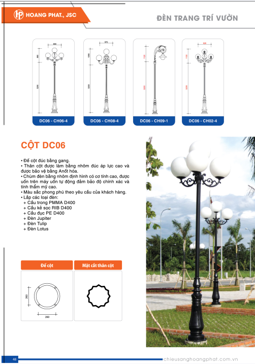 Cột đèn sân vườn DC06