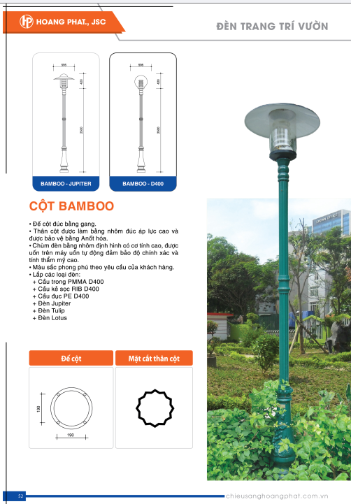 Cột đèn sân vườn Bamboo