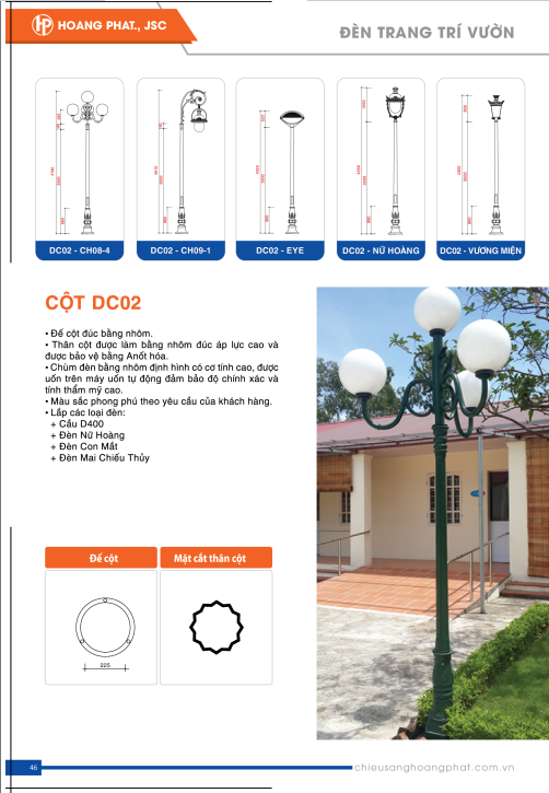 Cột đèn sân vườnDC02